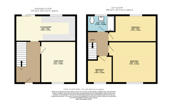 Floor Plan Image for 3 Bedroom Terraced House for Sale in Bellevue Road, Romford, RM5