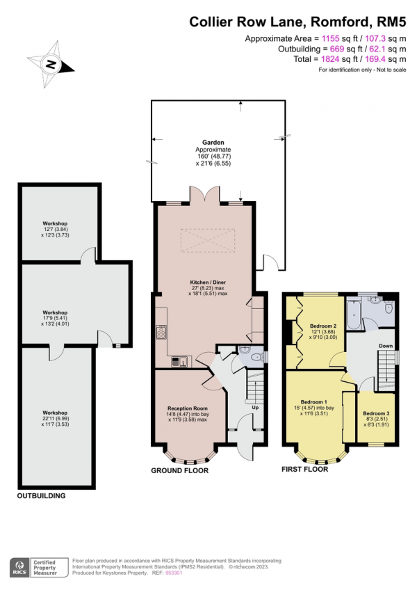 Floor Plan Image for 3 Bedroom Semi-Detached House for Sale in Collier Row Lane, Collier Row, Romford