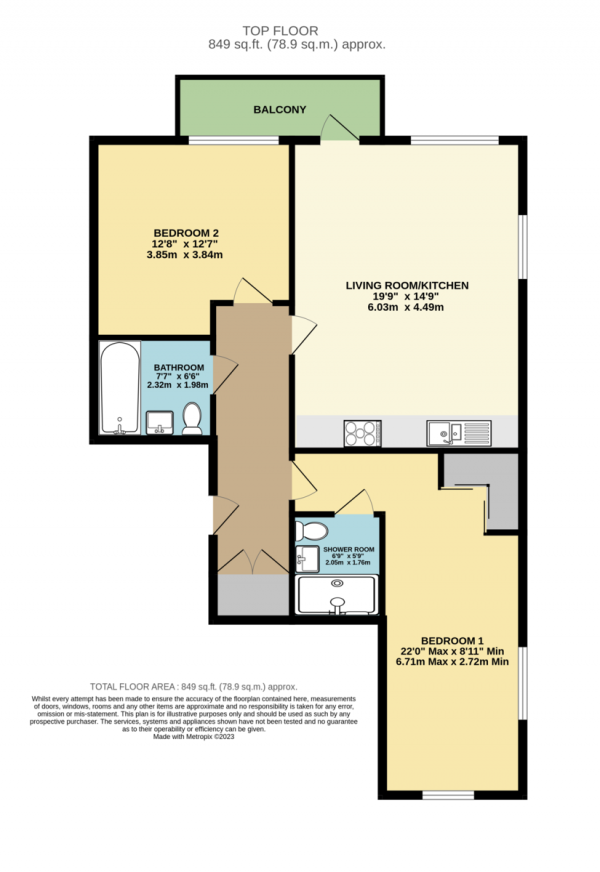 Floor Plan Image for 2 Bedroom Apartment for Sale in Larch Place, Harold Wood, Romford