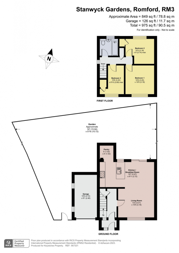 Floor Plan Image for 3 Bedroom Semi-Detached House for Sale in Stanwyck Gardens, Romford, RM3