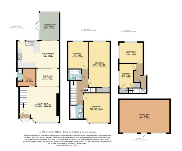 Floor Plan Image for 5 Bedroom End of Terrace House for Sale in Cross Road, Romford, RM7