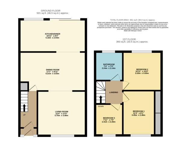 Floor Plan Image for 3 Bedroom Semi-Detached House for Sale in Clockhouse Lane, Collier Row, Romford