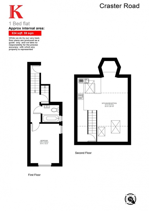 Floor Plan Image for 1 Bedroom Flat for Sale in Craster Road, SW2