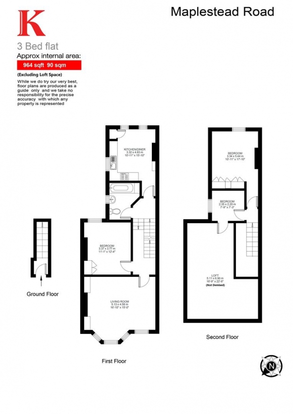 Floor Plan Image for 2 Bedroom Flat for Sale in Maplestead Road, SW2