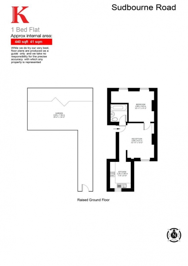 Floor Plan Image for 1 Bedroom Flat for Sale in Sudbourne Road, SW2