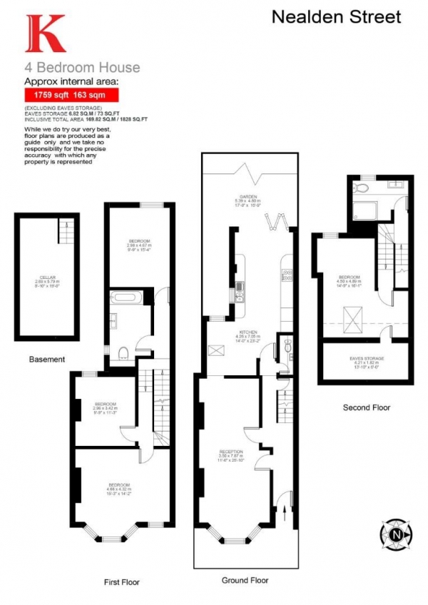 Floor Plan Image for 4 Bedroom Property for Sale in Nealden Street, SW9