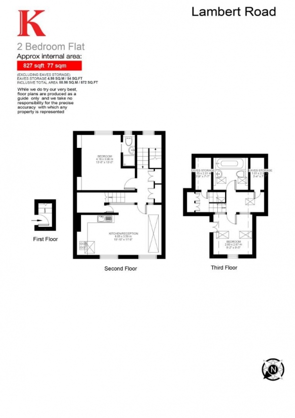 Floor Plan for 2 Bedroom Flat for Sale in Lambert Road, SW2, SW2, 5BB -  &pound535,000