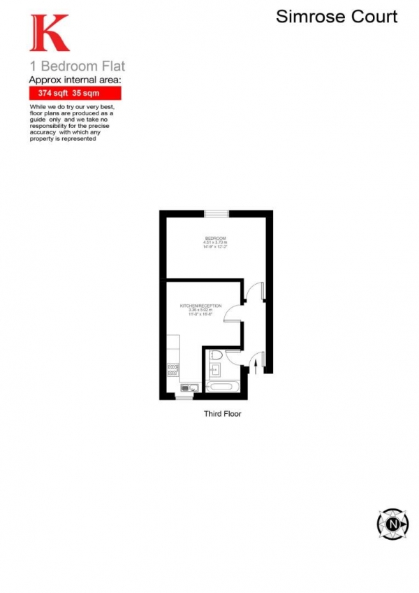 Floor Plan Image for 1 Bedroom Flat for Sale in Simrose Court, SW18