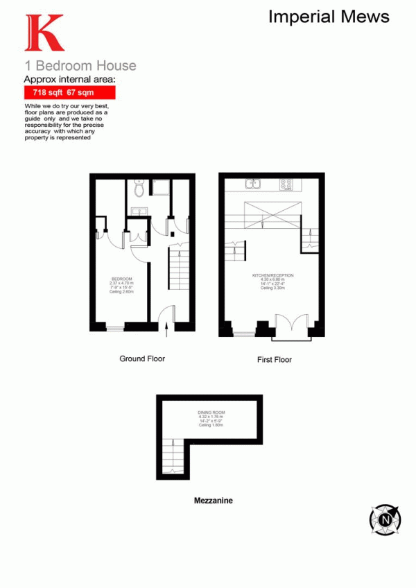 Floor Plan Image for 1 Bedroom Property for Sale in Imperial Mews, SW9