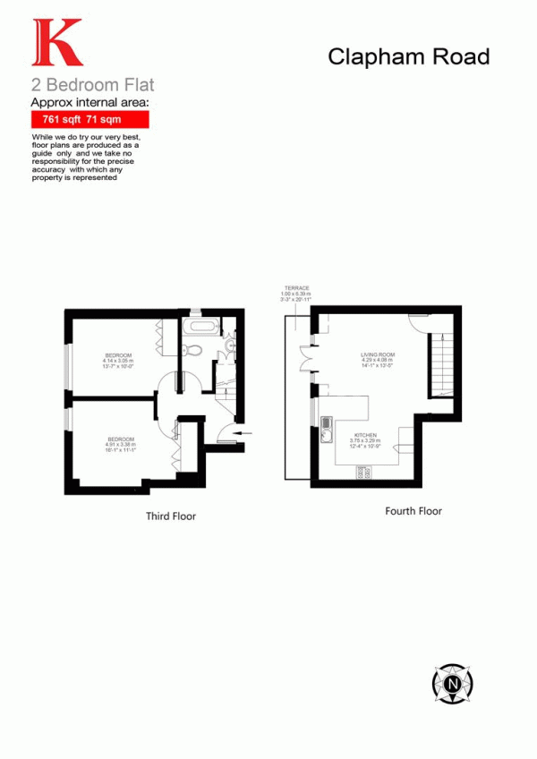 Floor Plan Image for 2 Bedroom Flat for Sale in Clapham Road, SW9