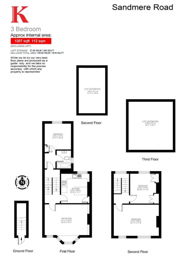 Floor Plan Image for 3 Bedroom Maisonette for Sale in Sandmere Road, SW4