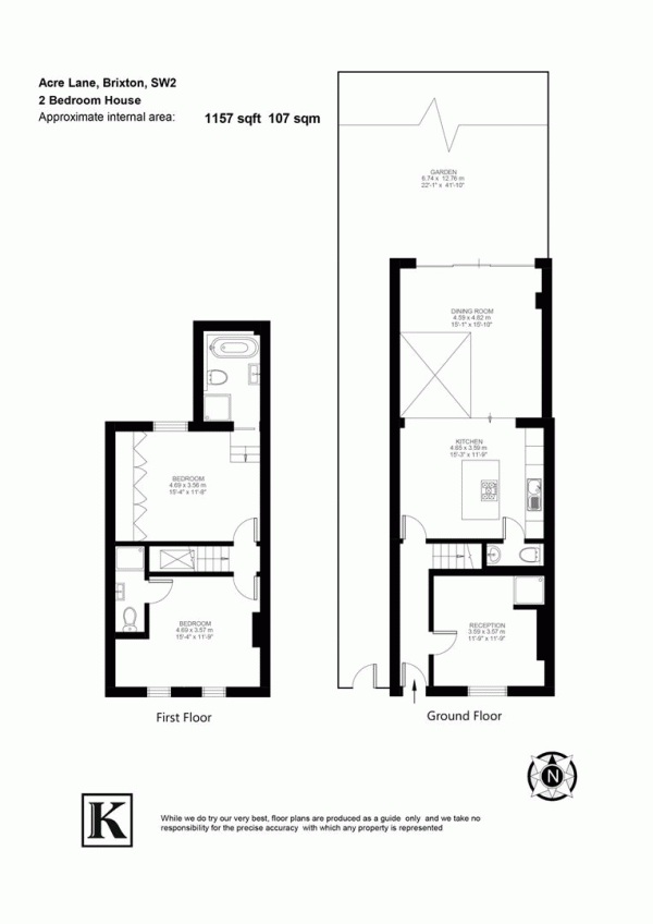 Floor Plan Image for 2 Bedroom Property for Sale in Acre Lane, SW2