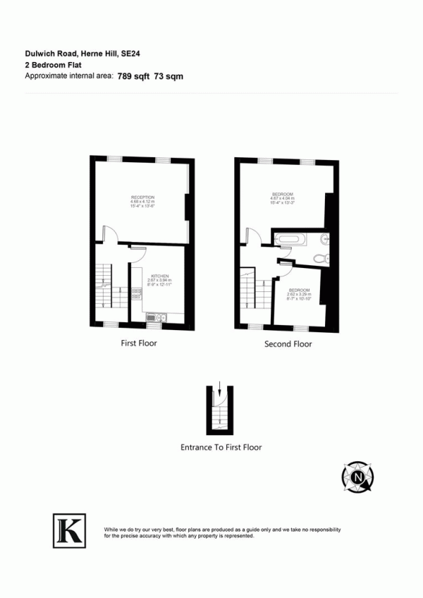 Floor Plan Image for 2 Bedroom Flat for Sale in Dulwich Road, SE24