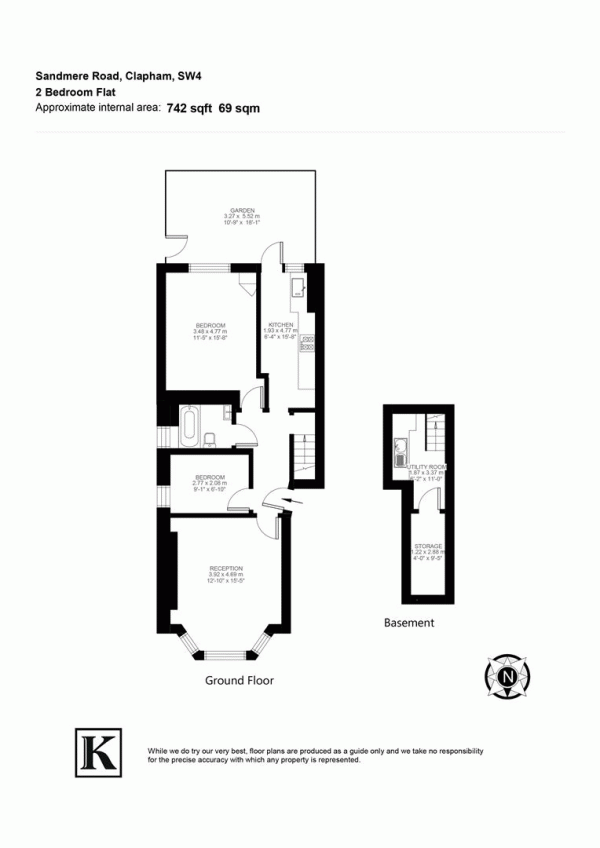 Floor Plan Image for 2 Bedroom Flat for Sale in Sandmere Road, SW4