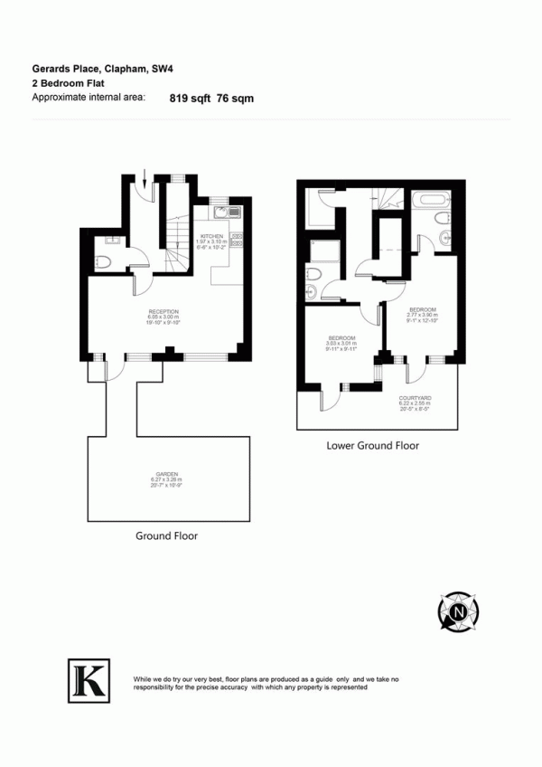 Floor Plan Image for 2 Bedroom Maisonette for Sale in Gerards Place, SW4