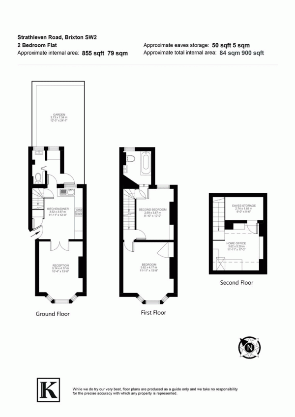 Floor Plan for 2 Bedroom Property for Sale in Strathleven Road, SW2, SW2, 5JS -  &pound750,000