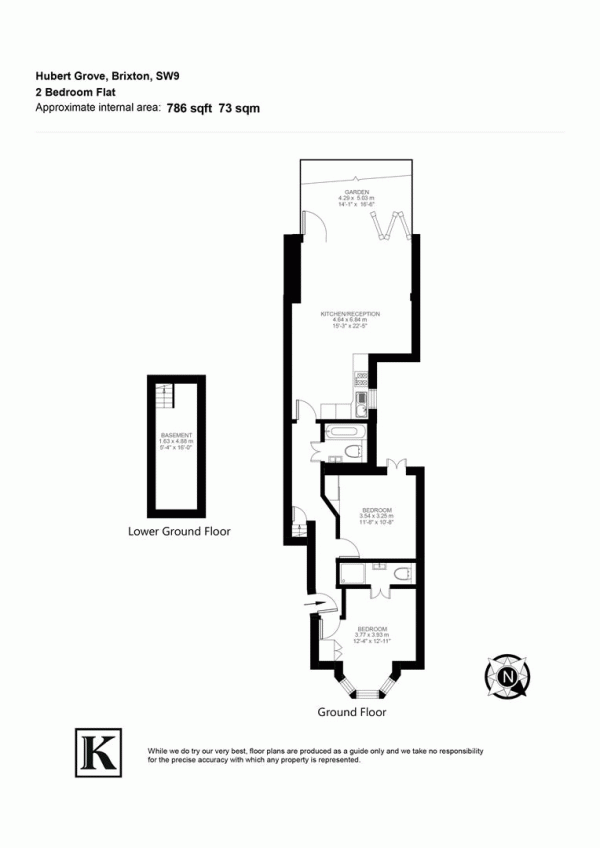 Floor Plan for 2 Bedroom Flat for Sale in Hubert Grove, SW9, SW9, 9PD -  &pound650,000