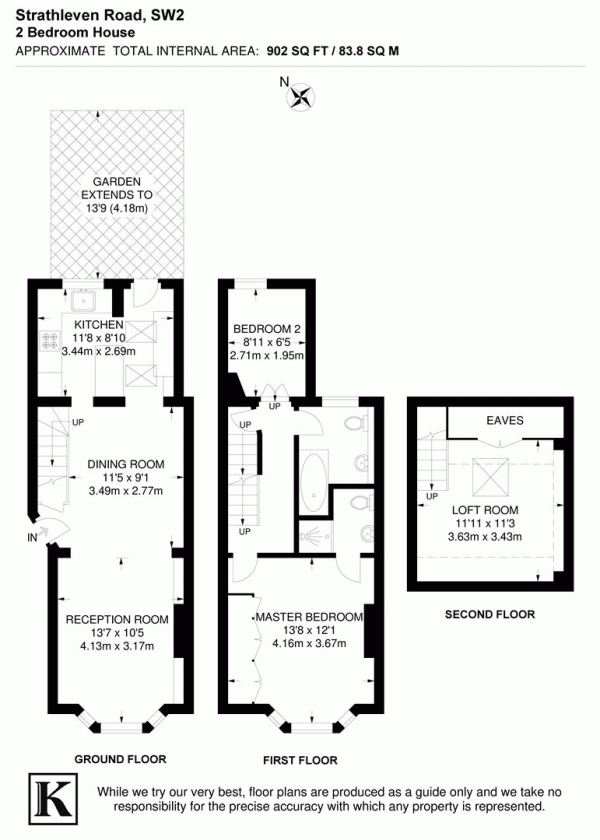 Floor Plan for 2 Bedroom Property for Sale in Strathleven Road,  SW2, SW2, 5JS -  &pound825,000