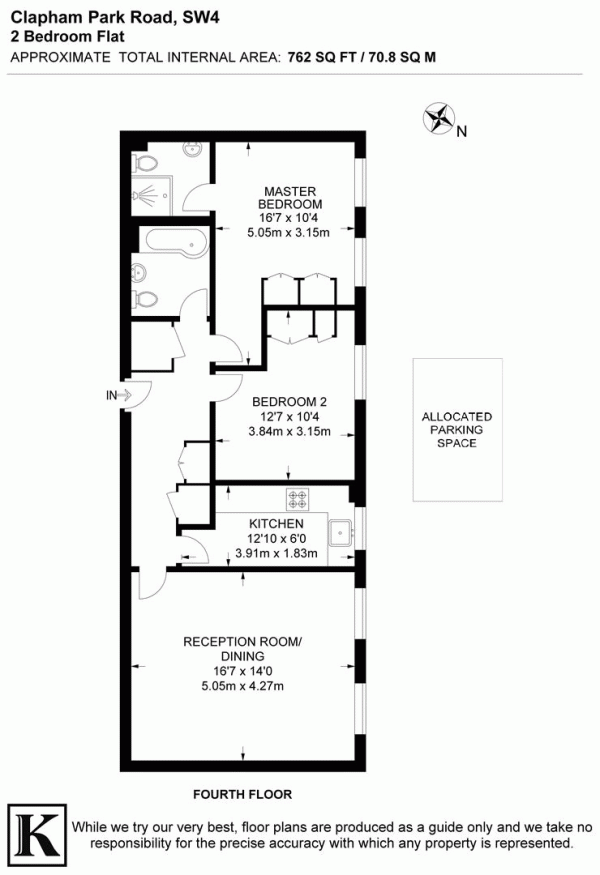 Floor Plan Image for 2 Bedroom Flat for Sale in Clapham Park Road, SW4