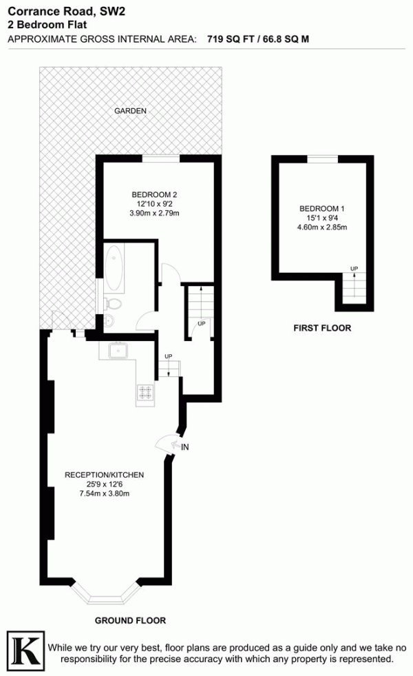 Floor Plan Image for 2 Bedroom Flat for Sale in Corrance Road, SW2