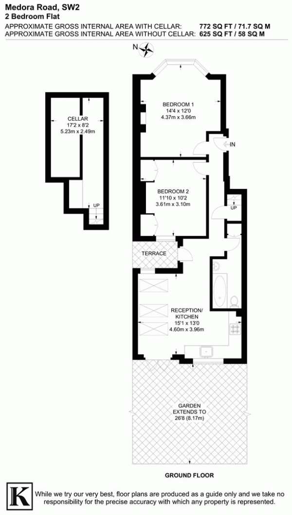 Floor Plan Image for 2 Bedroom Flat for Sale in Medora Road, SW2