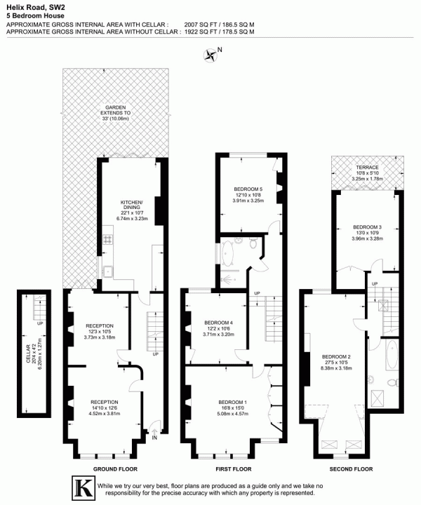 Floor Plan Image for 5 Bedroom Property for Sale in Helix Road, SW2