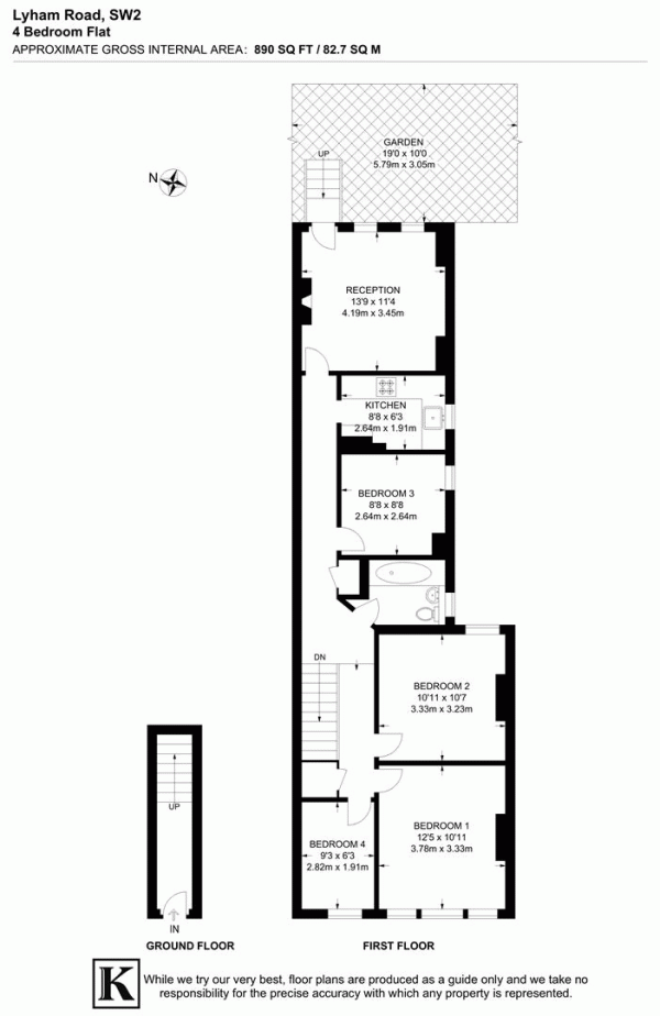 Floor Plan Image for 4 Bedroom Maisonette for Sale in Lyham Road, SW2