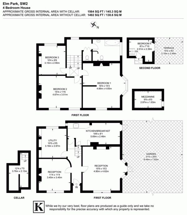 Floor Plan Image for 4 Bedroom Property for Sale in Elm Park, SW2