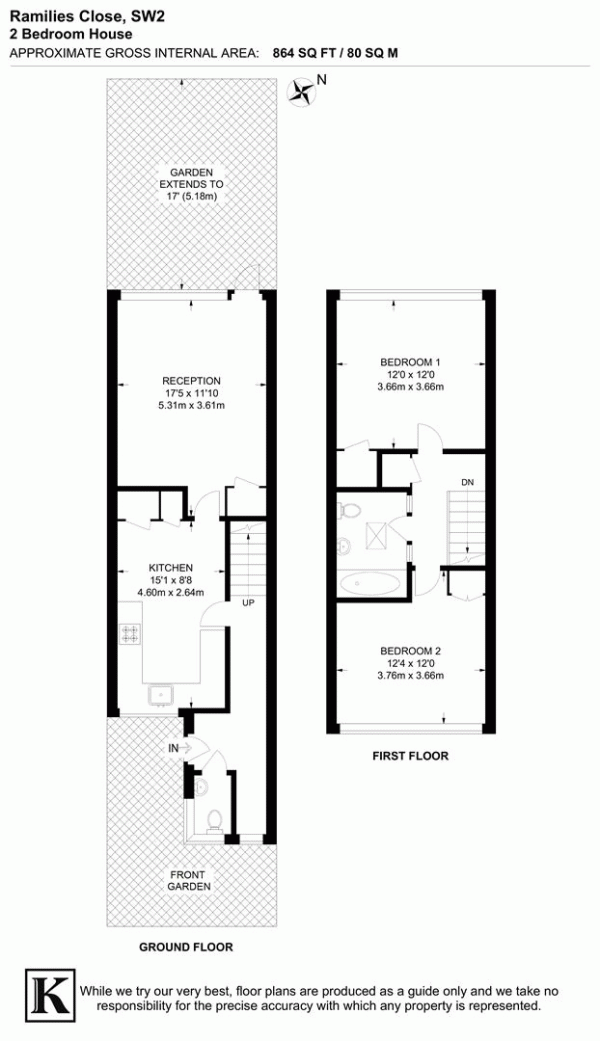 Floor Plan Image for 2 Bedroom Property for Sale in Ramilles Close, SW2