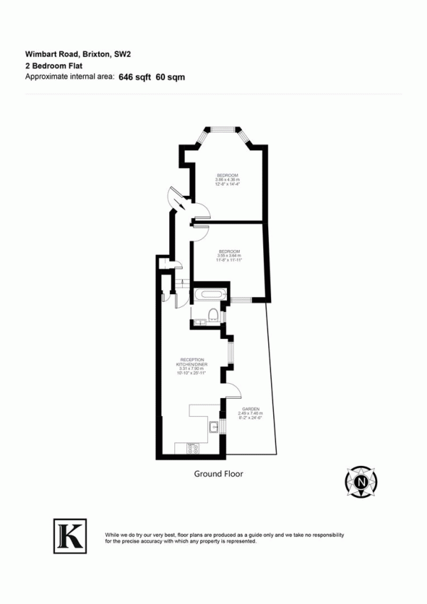 Floor Plan Image for 2 Bedroom Flat for Sale in Wimbart Road, SW2