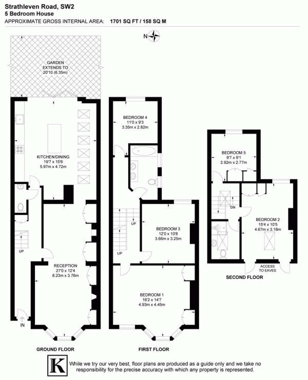 Floor Plan Image for 5 Bedroom Property for Sale in Strathleven Road, SW2