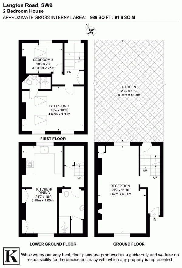 Floor Plan for 2 Bedroom Property for Sale in Langton Road, SW9, SW9, 6UU - Offers Over &pound850,000