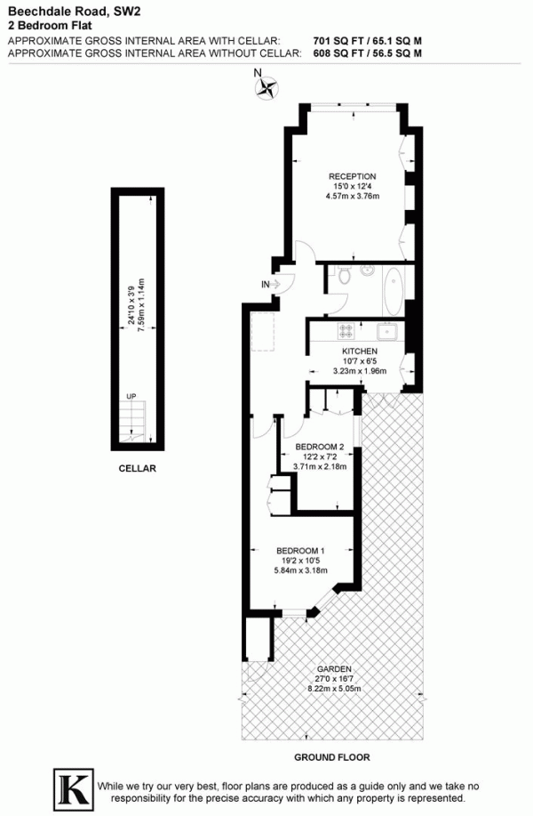 Floor Plan Image for 2 Bedroom Flat for Sale in Beechdale Road, SW2