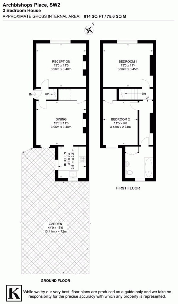 Floor Plan Image for 2 Bedroom Property for Sale in Archbishops Place, SW2