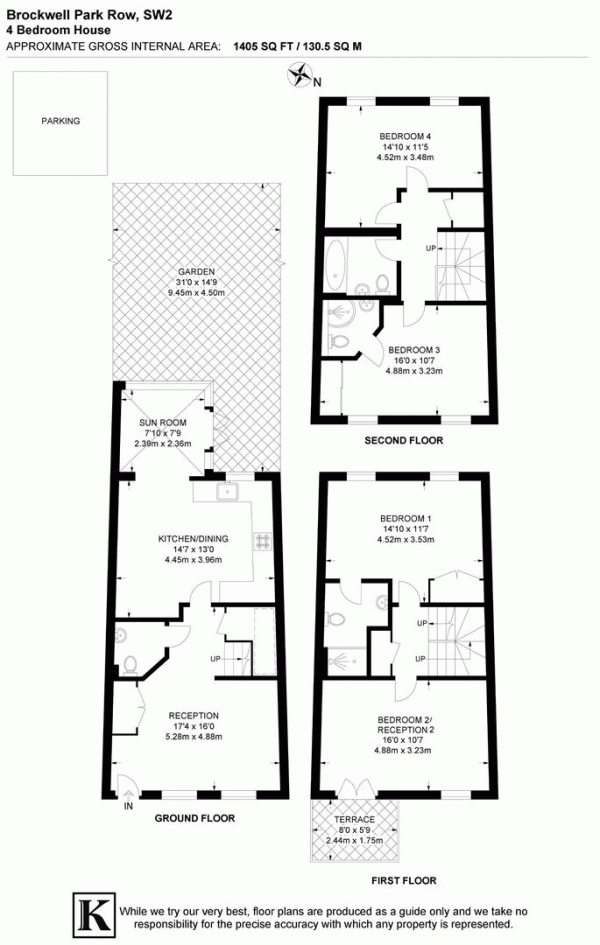 Floor Plan Image for 4 Bedroom Terraced House for Sale in Brockwell Park Row, SW2