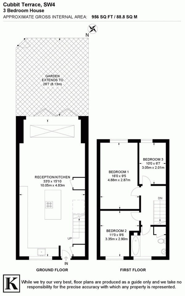 Floor Plan for 3 Bedroom Property for Sale in Cubitt Terrace, SW4, SW4, 6HJ -  &pound925,000