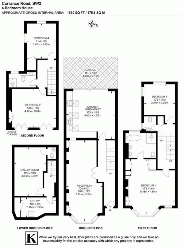 Floor Plan for 4 Bedroom Property for Sale in Corrance Road, SW2, SW2, 5RH -  &pound1,325,000