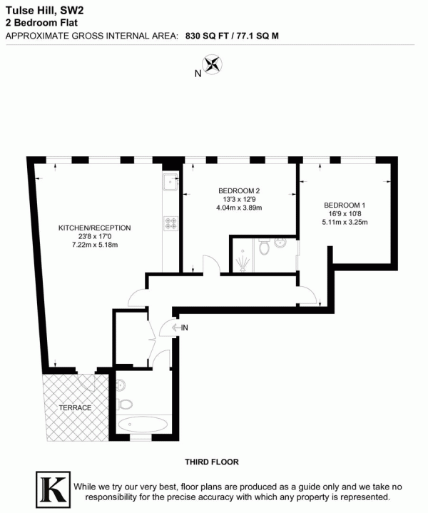 Floor Plan for 2 Bedroom Flat for Sale in Belmont Apartments, SW2, SW2, 2TP -  &pound635,000