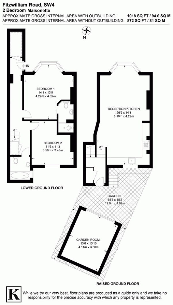 Floor Plan Image for 2 Bedroom Maisonette for Sale in Fitzwilliam Road, SW4