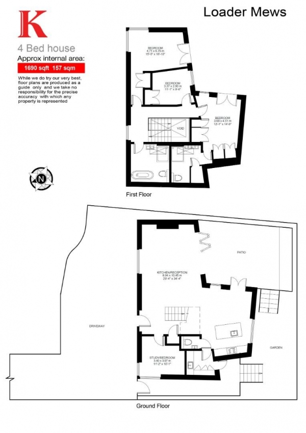 Floor Plan Image for 4 Bedroom Property for Sale in Fairmount Road, SW2