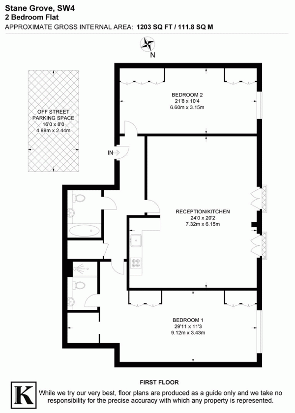 Floor Plan Image for 2 Bedroom Flat for Sale in Stane Grove, SW4