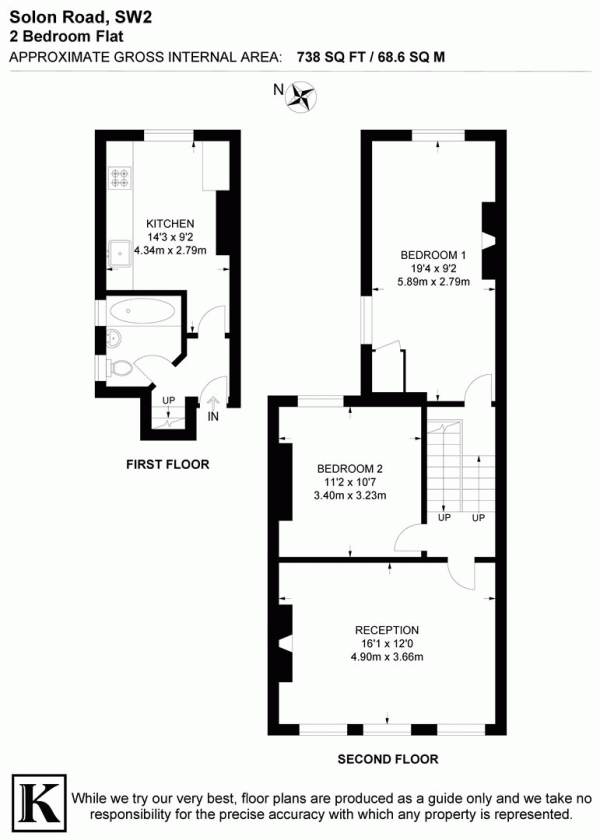 Floor Plan Image for 2 Bedroom Flat for Sale in Solon Road, SW2