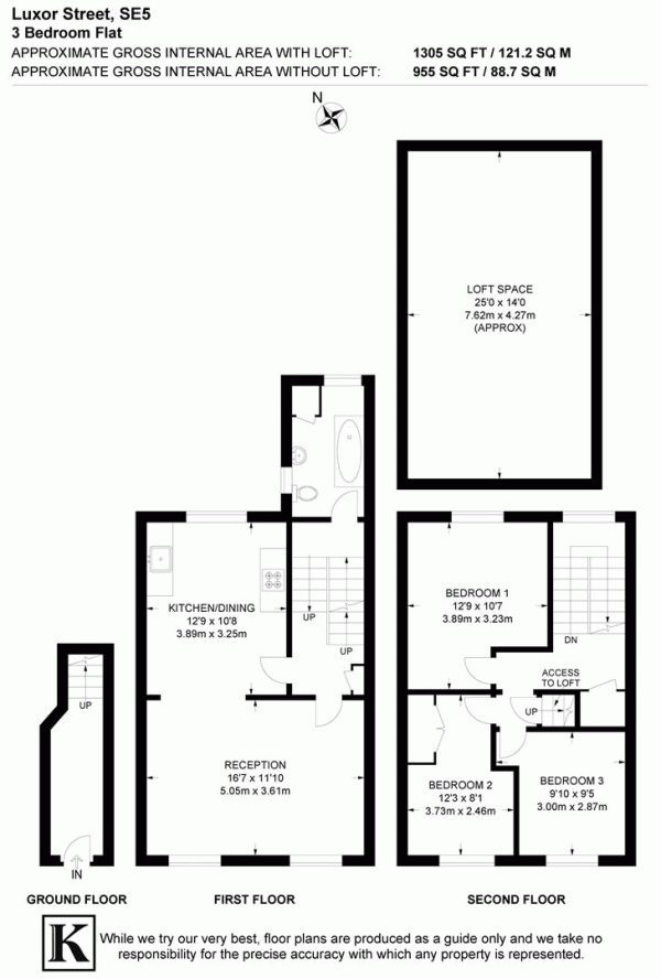 Floor Plan Image for 3 Bedroom Maisonette for Sale in Luxor Street, SE5