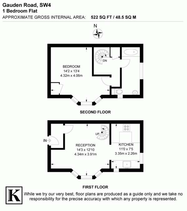 Floor Plan Image for 1 Bedroom Flat for Sale in Gauden Road, SW4