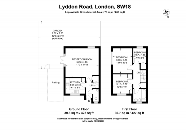 Floor Plan Image for 3 Bedroom Semi-Detached House for Sale in Lydden Grove, Earlsfield, SW18