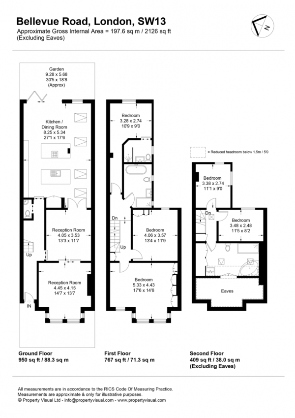 Floor Plan Image for 5 Bedroom Terraced House to Rent in Bellevue Road, Barnes