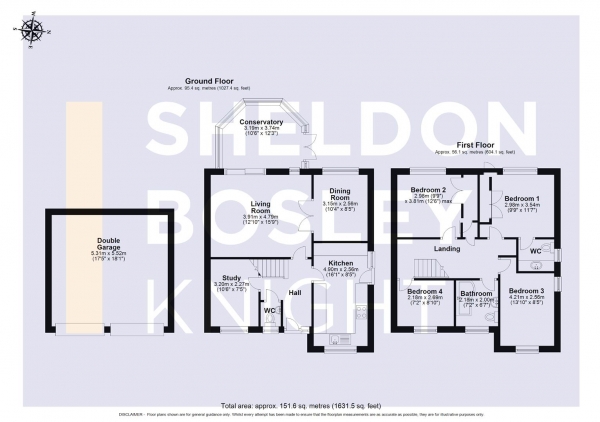 Floor Plan Image for 4 Bedroom Property for Sale in St. James Close, Harvington, Evesham