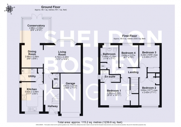 Floor Plan Image for 4 Bedroom Detached House for Sale in Burma Close, Evesham