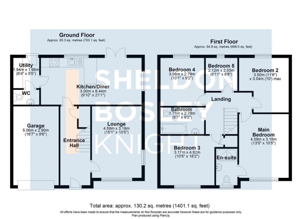 Floor Plan Image for 5 Bedroom Detached House for Sale in Snaffle Way, Evesham