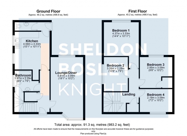 Floor Plan Image for 4 Bedroom Semi-Detached House for Sale in School Road, Salford Priors, Evesham